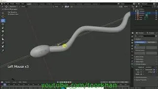 Snake Modeling Tutorial, Blender Tutorial, Eevee Snake Rigging, Snake Animation, Toorkhan