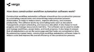 Construction Workflow Automation: Explained