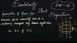Electric Field due to a uniformly charged long hollow cylinder, Electricity and Magnetism Lec-6