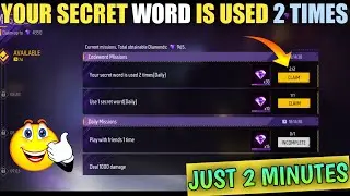 Codeword Mission Free Fire Your Secret Word Is Used 2 Times(Daily) Mission Complete | FF New Events😍