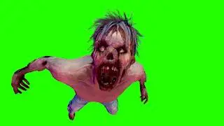 zombie male & female green screen