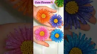 Beautiful Glitter Flowers 😍🌻 #shorts #diy #youtubeshorts #shortvideo #shortsfeed #viral #flowers