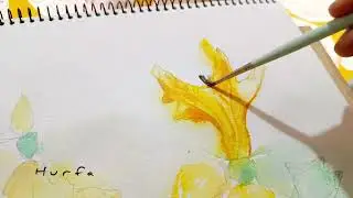 how to paint pumpkin flower with watercolor #painting #watercolor #arttutorial