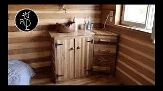 Un meuble de salle de bain en bois de récup