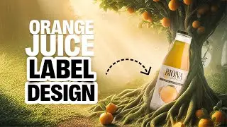 How to create Orange juice label design in illustrator | Product packaging design in illustrator