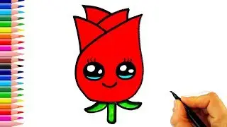 Gül Nasıl Çizilir? ÇOK KOLAY!! - How To Draw a Rose