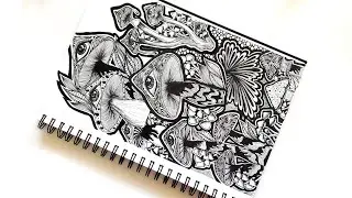 Mushroom zentangles || Zentangle art || Zentangle || Doodle art || Zendoodle