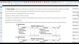 Format for capital Accounts (Partnership Accounts, Accounting II)