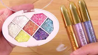 【ASMR】Slime Coloring with Makeup #66【Satisfying Slime Video】