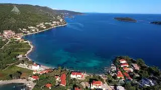 Zaliv Vela Prizba, otok Korčula (Hrvaška iz zraka)