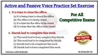 Active and Passive voice Practice set | Active and Passive voice exercise | Active and Passive voice