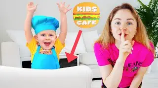 子供たちは部屋に秘密のカフェを作りました。子供たちにとって面白い物語。