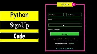 Python Code | SignUp Form | Python Programming