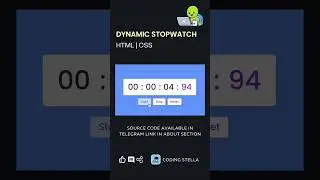Stopwatch Using HTML CSS JS 😵Amazing 