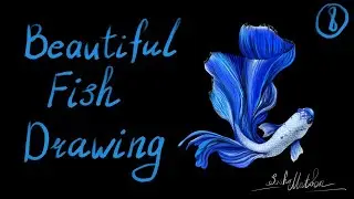 How to draw fish / Digital  illustration Realistic Drawing tutorial on iPad Air 3 / Step by step art