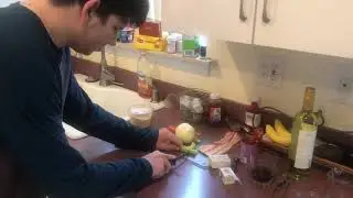 Cutting up vegetables