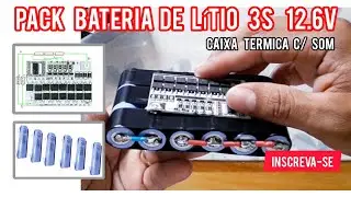 Pack de baterias de Litio 3s 2p 12.6v para caixa térmica c/ Som 👍