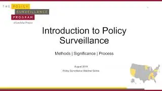 Policy Surveillance - Introductory Training