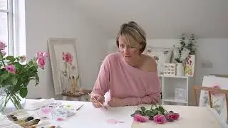 Watercolour mixing colours - Rose painting