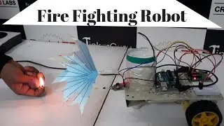 how to make fire fighting robot using Arduino uno and flame sensor | arduino fire fighting robot