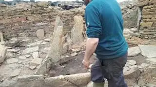 Walking through an Iron Age Broch   The Cairns, Orkney
