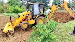 JCB 3dx Xpert loading Field Mud JCB 3DX Plus Going to Plug Broken Village Pond