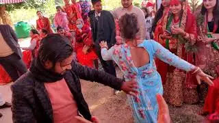 AMAZING Nepal Wedding Dance Performance | Bride Squad Performs at Reception at dang home