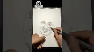 Drawing portrait Vincent Ryan Rompies using pen By Moe Art Studio 