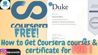 HOW TO GET COURSERA COURSES AND CERTIFICATE FOR FREE