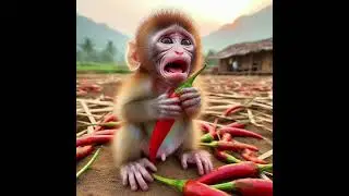 Small monkeys created by AI.#AI #short #Lovely