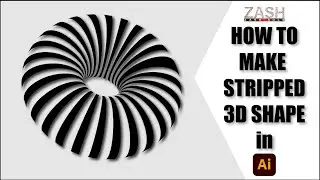 How to make Stripped 3D Shape in Adobe Illustrator | Adobe Illustrator tutorial 2022