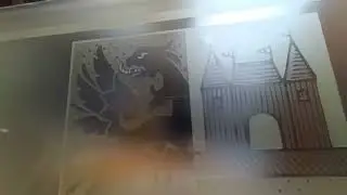 Hier heb ik een familiewapen in glas geëtst met zuur in drie tonen.