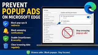 How to PREVENT Popup Ads on Microsoft Edge Browser (Stop Pop-ups Disable Enable Turn Off On 2022)