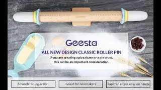 Geesta Adjustable Wood Rolling Pin with 5 Thickness Rings