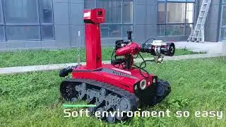 Tracked type firefighting robot suit for all terrain environment.