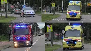 Brandweer, Politie en Ambulances met spoed naar een Reanimatie in Bleiswijk