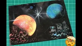Sun And Earth  Spray Paint Art