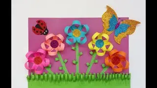 #Application "Flowers" made of colored paper#