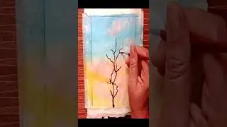 watercolor landscape  #shorts #viral #youtubeshorts #viralshorts  #ytshorts