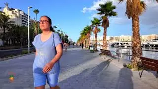 A Beautiful Day at Alicante Marina and Promenade, Spain in 4K
