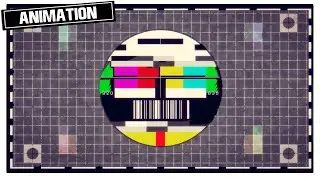 4K TV BROADCASTING TEST PATTERN & GLITCH | OFF AIR IMAGE | FREE STOCK ANIMATION  [CCM]