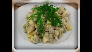 Салат с куриной печенью