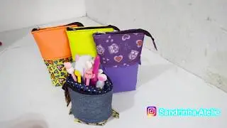 DIY - How to make a collapsible pencil case that turns into a basket (step by step)