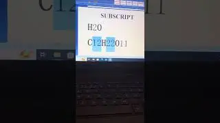 Ms Word | Subscript Function