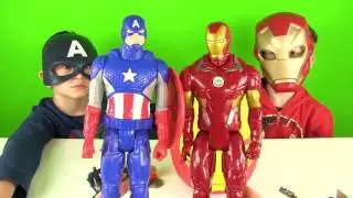 Captain America ve Iron Man 2 DEV Sürpriz Yumurta Açma Oyun Hamuru Marvel Civil War Oyuncakları