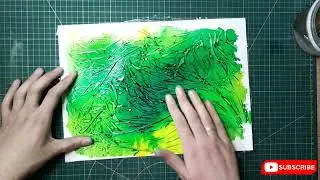 How to make a calligraphy background with cling film?