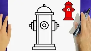 HOW TO DRAW AN EASY FIRE HYDRANT