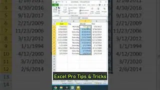 Excel Tips #shorts ||  Extract Day Month Year Info || Time Saving #shorts