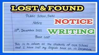 How to write notice lost and found|lost and found notice writing|notice diary|Data Education|