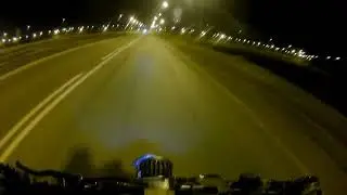 Поездка в соседнее село по трассе на питбайке ночью